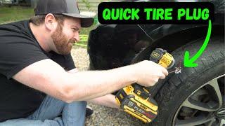 Plug Leaky Tire with Drill from A-Z. |  2-Minute Tutorial Ep.9