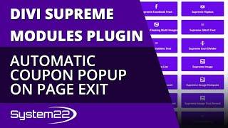 Divi Theme Supreme Modules Plugin Automatic Coupon Popup On Page Exit 