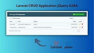 Laravel CRUD Application | jQuery | AJAX