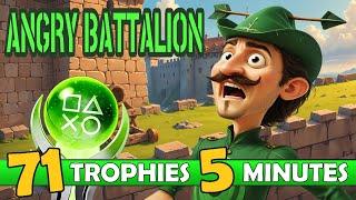 Easy Platinum With 71 Trophies - Angry Battalion Quick Trophy Guide - Autopop Platinum