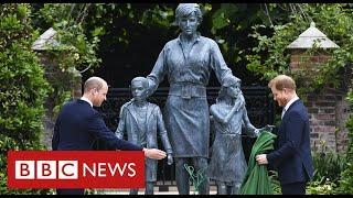 Princes William and Harry unveil statue of Diana - BBC News