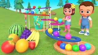 Learn Fruits and Colors: Toddler's Fun with Wooden Beads Toy Slider for Early Learning and Play Edu!