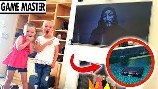 Game Master Hacks Our TV and Drops Mystery Box in Our Pool!!!