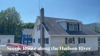 Beacon, New York, Downtown Main Street, and Lunch at Roundhouse Patio overlooking Beacon Falls.