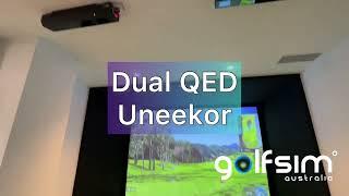 Premium dual Uneekor QED office golf simulator