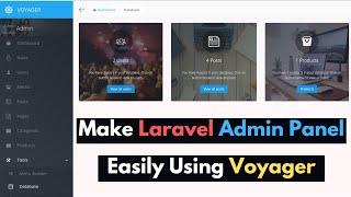 How to Make Admin Panel Easily in Laravel Using Voyager | Voyager Admin Panel