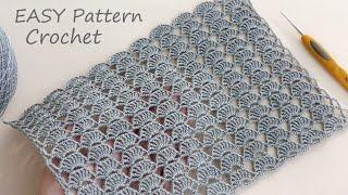 Проще простого!  УЗОР КРЮЧКОМ вязание для начинающих  SUPER EASY Pattern Crochet