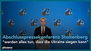 Abschlusspressekonferenz von Stoltenberg zum NATO-Gipfel am 11.07.24