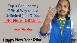 No 1GB Limit - Use Unlimited Jio 4G Data (Official/100% Working)