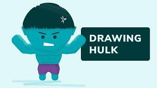 Drawing The Hulk (Avengers: Endgame) in Adobe Illustrator - Flat 3D Design #SpeedArt