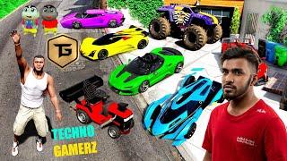 Franklin and ShinChan and BlackChan Stolen TECHNO GAMERZ Super Cars in GTA 5 | Candy Gamer