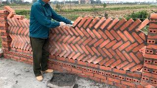 Amazing Creative Unique Brick Wall Construction Worker Made From Bricks And Cement - Garden Fence