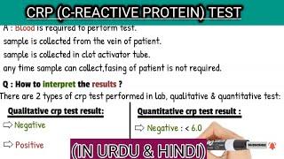 CRP test.C reactive protein.purpose, symptoms, sample collection & results interpretation.HS CRP