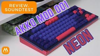 REVIEW & SOUND TEST Kit AKKO MOD 001 Neon x Keycap AKKO Neon