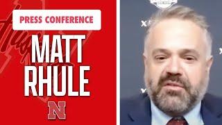 Nebraska football head coach Matt Rhule meets with the media ahead of bowl game vs. Boston College