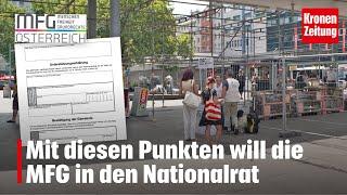 Mit diesen Punkten will die MFG in den Nationalrat | krone.tv NEWS