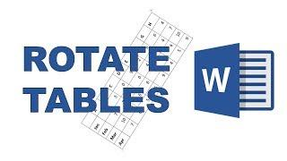 How to rotate tables in word
