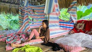 Orphan girl _ scene of collapsed room when coming home from work,mentally depressed winter of girl