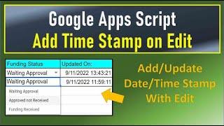 Google Apps Script Add Timestamp On Edit