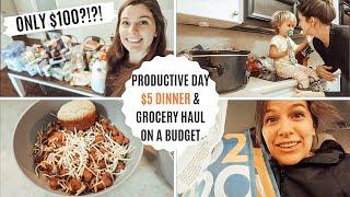 $5 DINNER: SPEED CLEANING TIPS: $100 GROCERY BUDGET: GROCERY HAUL FAMILY OF 4