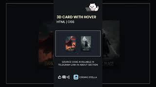 3d Card With Hover Effect  #html #css #javascript #shorts