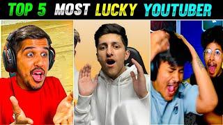 Top 5 Most Luckyest Moments Of Free Fire Youtubers  Top 5 Luckyest Youtuber || Garena Free Fire 