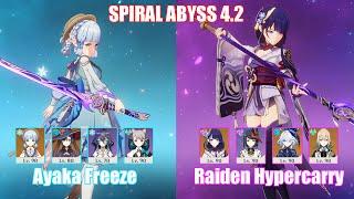 C0 Ayaka Freeze & C0 Raiden Furina Hypercarry | Spiral Abyss 4.2 | Genshin Impact
