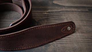 Guitar leather strap. How make. Гитарный ремень из натуральной кожи ручной работы.