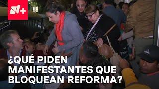 Manifestantes dejan salir a trabajadoras de la Secretaría del Bienestar en CDMX - En Punto