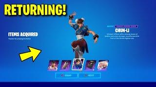 CHUN LI SKIN RETURN DATE in FORTNITE ITEM SHOP! (Street Fighter Bundle Returning 2024)