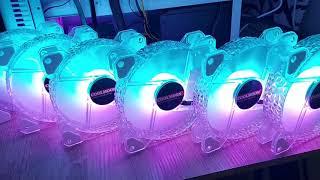 The new Coolmoon crystal diamond rgb cooling fan.