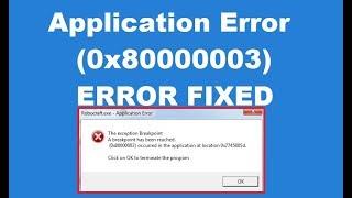 How to Fix Error 0x80000003