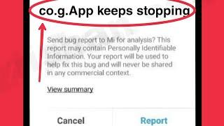 Fix co.g.App keeps stopping problem Solve in Android