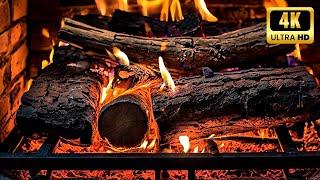  Crackling Fireplace 4K. Burning Fireplace Sounds. Relaxing Fireplace with Burning Logs #63