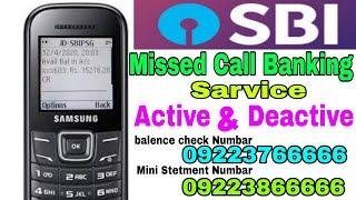 SBI Balance enquiry Servise Deactive & Active Mobile