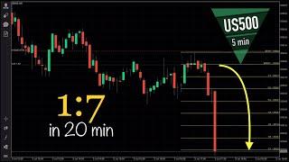 Live Day Trading S&P US500 - 1:7 profit in 20 minutes