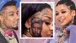 Chrisean gets Blueface’s face tattooed on her face ‼️