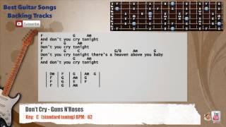  Don't Cry - Guns N'Roses Guitar Backing Track with vocal, chords and lyrics