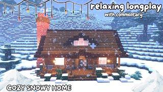 Relaxing Minecraft Longplay (with commentary)  Cozy Winter Cabin