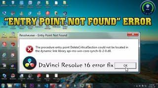 DaVinci Resolve |"Entry Point Not Found" issue fix|for windows 7/8/10 | Adhav
