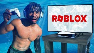 I PLAYED ROBLOX In NEW HOUSE POOL!