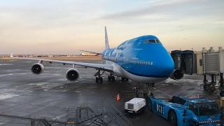 Amsterdam AMS takeoff - KLM B747-400