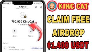 Claim Free Airdrop 700,000 KingCat ~ $1,400 USDT on Trustwallet