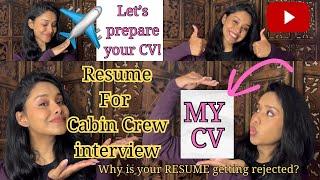 Cabin crew CV for interview|How to prepare your CV? #indigoairlines #cabincrewinterview #airhostess