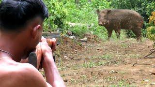 Full video : wild boar & birds hunting‼️2 hari perburuan babi hutan dan burung punai