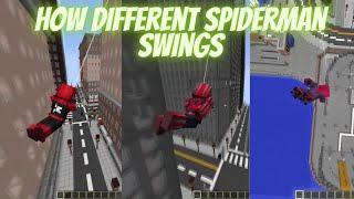 How Different Spider-Man Webswing but in Minecraft