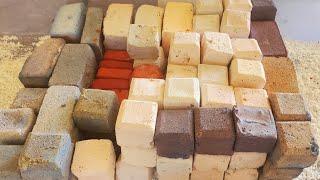 100 Cube Gym Chalk Mass Crush | Long Powder Play |Reforms | ASMR | Bonus Fresh Blocks | Sleep Aid |