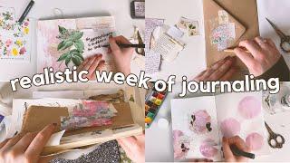 A week of art journaling!  "Bad" journal pages, collage envelope, mixed media
