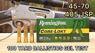 45-70 Remington Corelokt 405gr FULL PRESSURE  Ballistics Gel Ammo Test