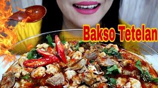 ASMR BAKSO TETELAN PEDAS BARA API  part 2 | ASMR MUKBANG INDONESIA